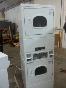 We have 2 of these Huebsch GAS coin operated dryers - stack.  They are perfect for your apartment complex or coin laundry.  Only $1,500.00 each!